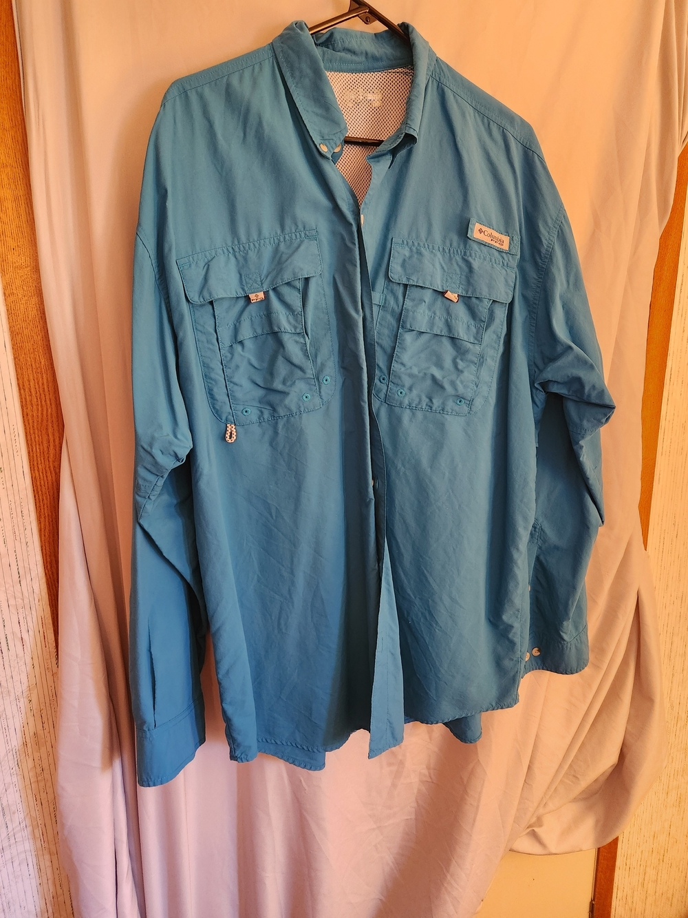 Columbia Teal Blue Lightweight Men's Outdoor Shirt Jacket